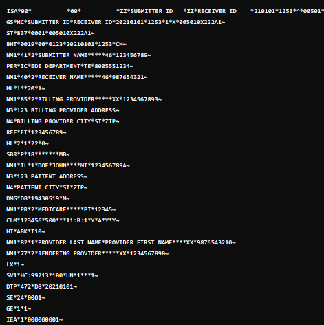 EDI 837 File: Health Care Claim Transaction Set | HealthEDI