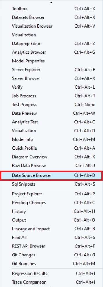 SQL server API selecting data source browser